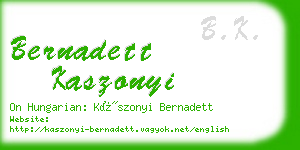 bernadett kaszonyi business card